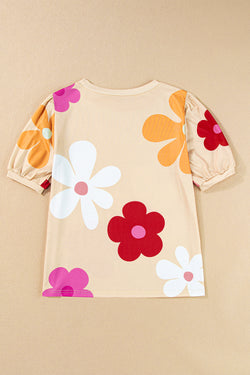 Camiseta con burbujas y estampados de flores *