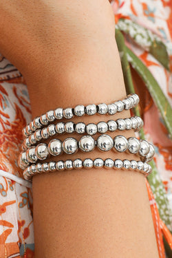 Bracelet de perles multicouches blanc