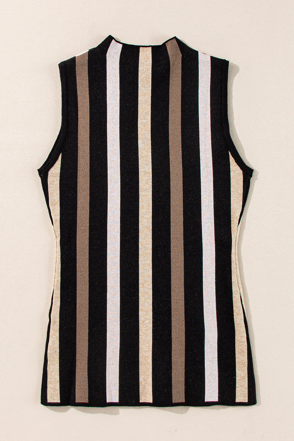 Black striped Slim cutting sweater, round neck