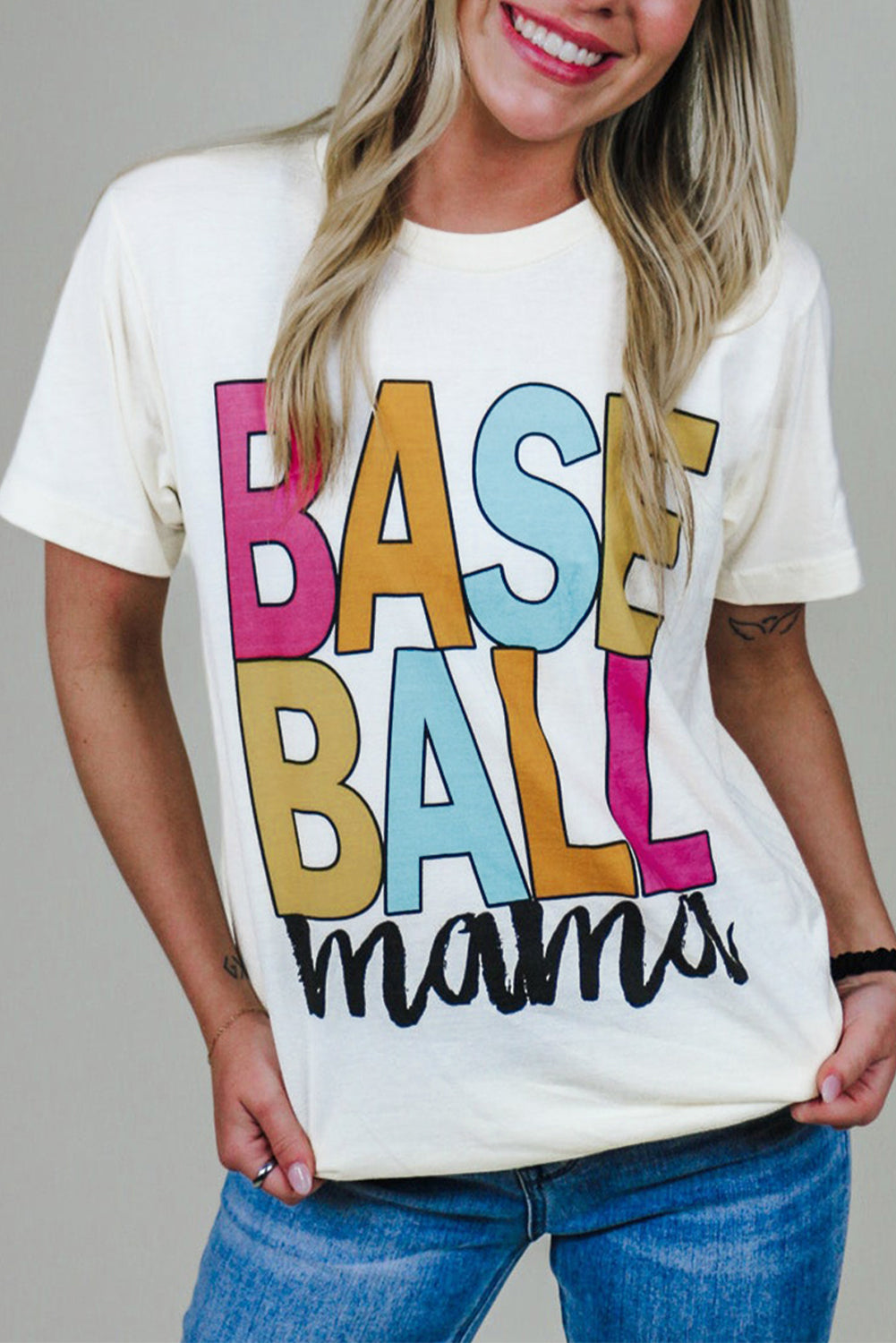 MAMA BASEBALLA BASEBALL MAMA TEE grafica multipla