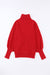 Pull rouge à col montant brodé avec lettre Merry *