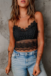 Black lace bralette crop top