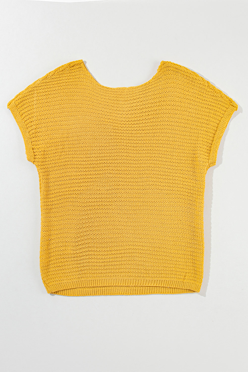 Pull à manches courtes Dolman en tricot ample uni Ginger