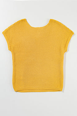 Short sleeve sweater dolman in large plain knitting ginger