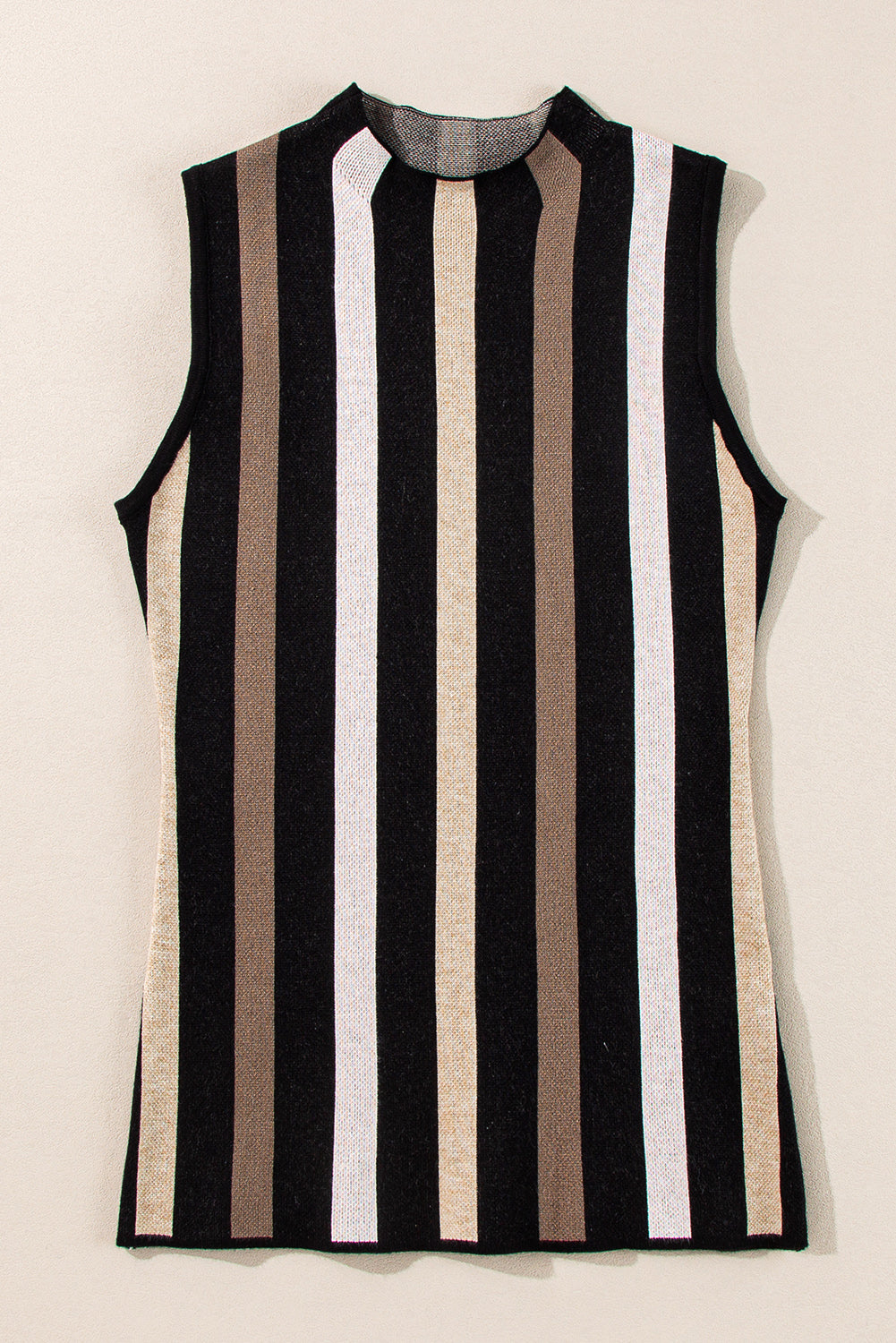 Black striped Slim cutting sweater, round neck