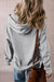 Light Grey Fleece Lined Heavyweight Drawstring Hoodie with Kangaroo Pocket