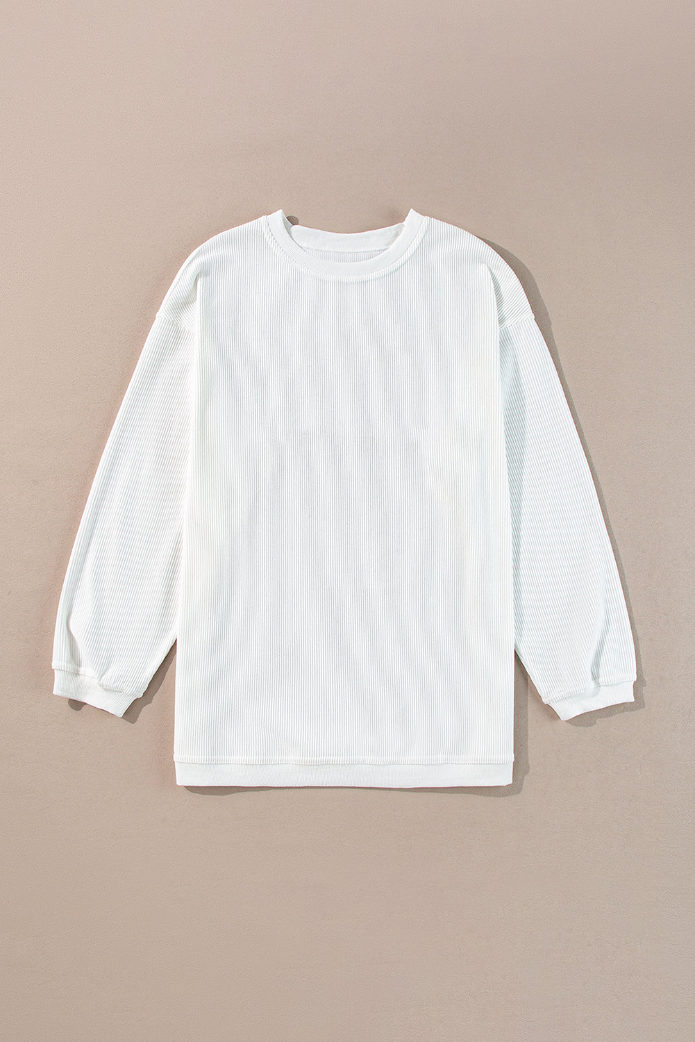 Sweat oversize en velours côtelé blanc