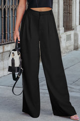 Pantalones elegantes plisados ​​negros