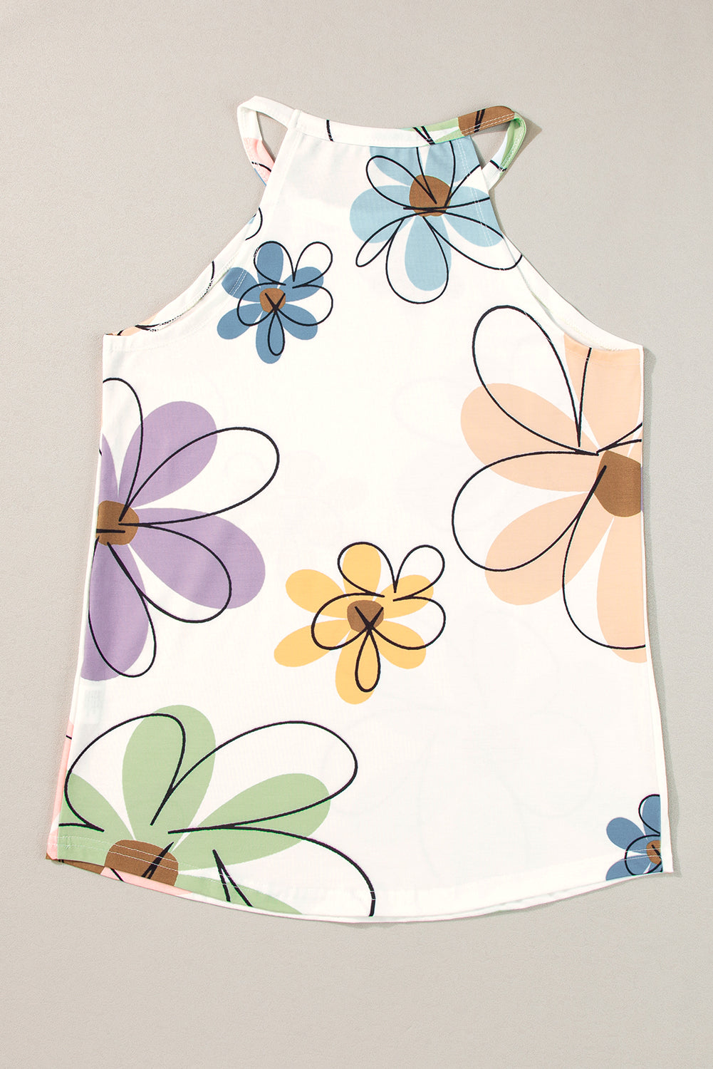 Débardeur beige à fleurs douces-A WOMAN WE LOVE