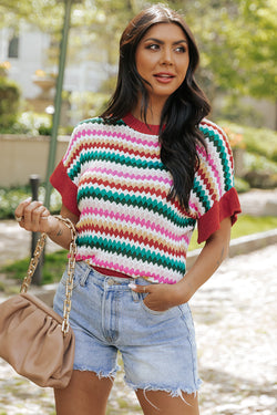 Colored textured sweater with crazy sleeves *