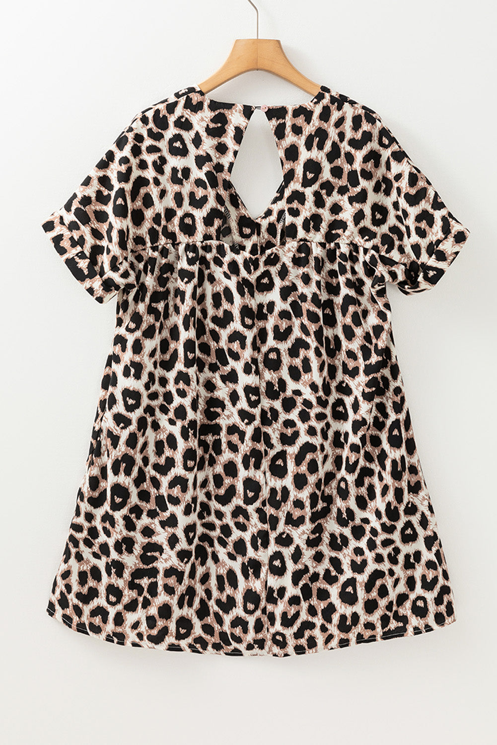 Khaki mini-Robe with Guépard print *