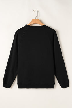 Black Sweatshirt with Color Block Arc-en-Ciel stripes