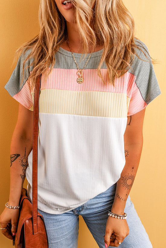 T-shirt patchwork color block *