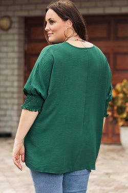 Smocked green top with wrists