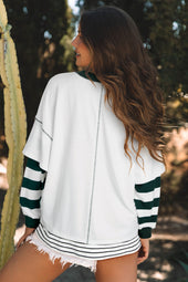 2-room white striped sweatshirts *