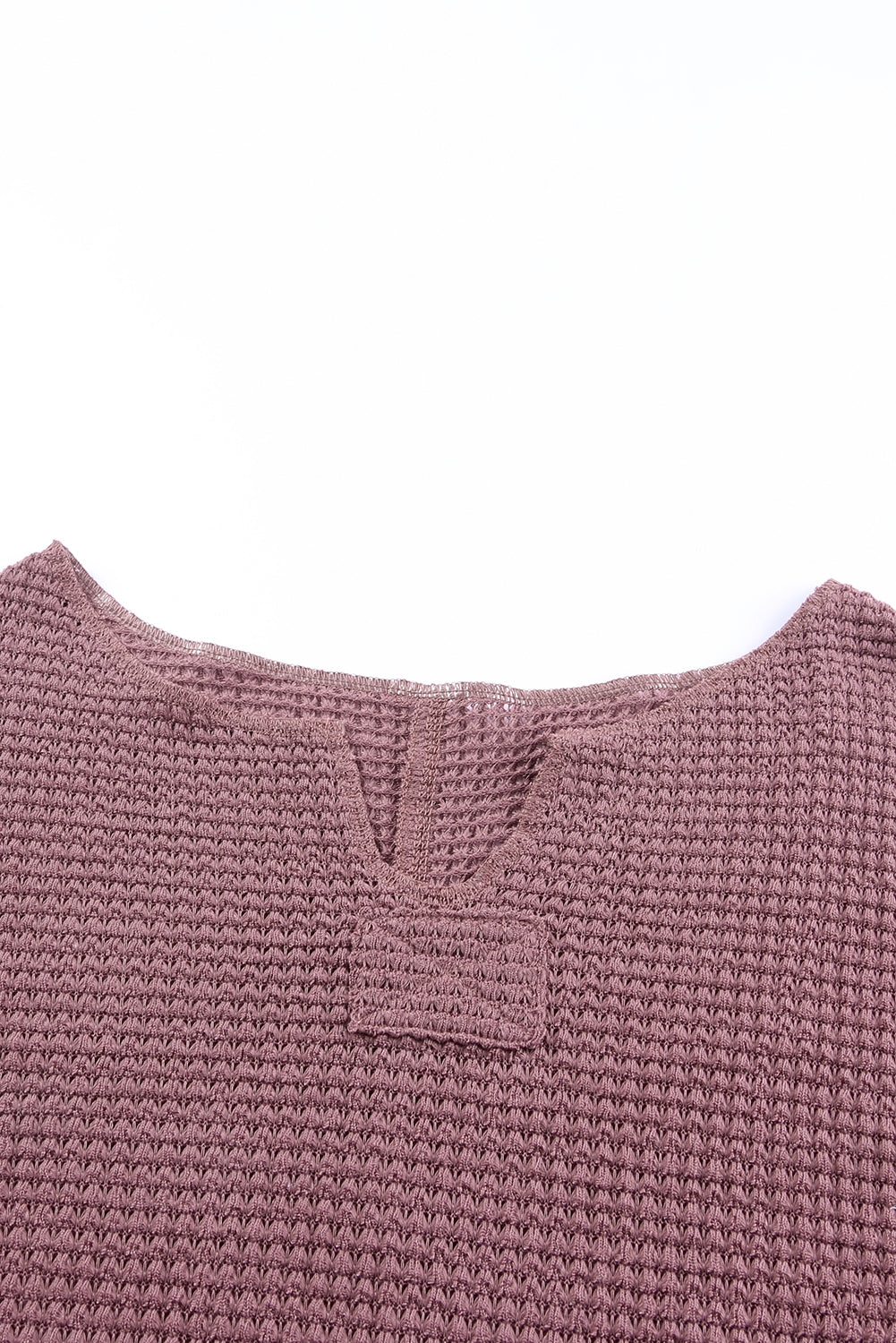 Purple Waffle Knit Long Sleeve Loose Top