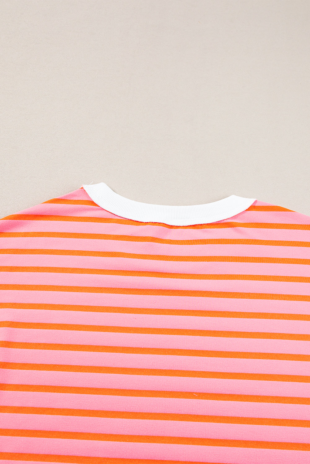 Ugly multicolored t-shirt with contrasting edge and apparent seams