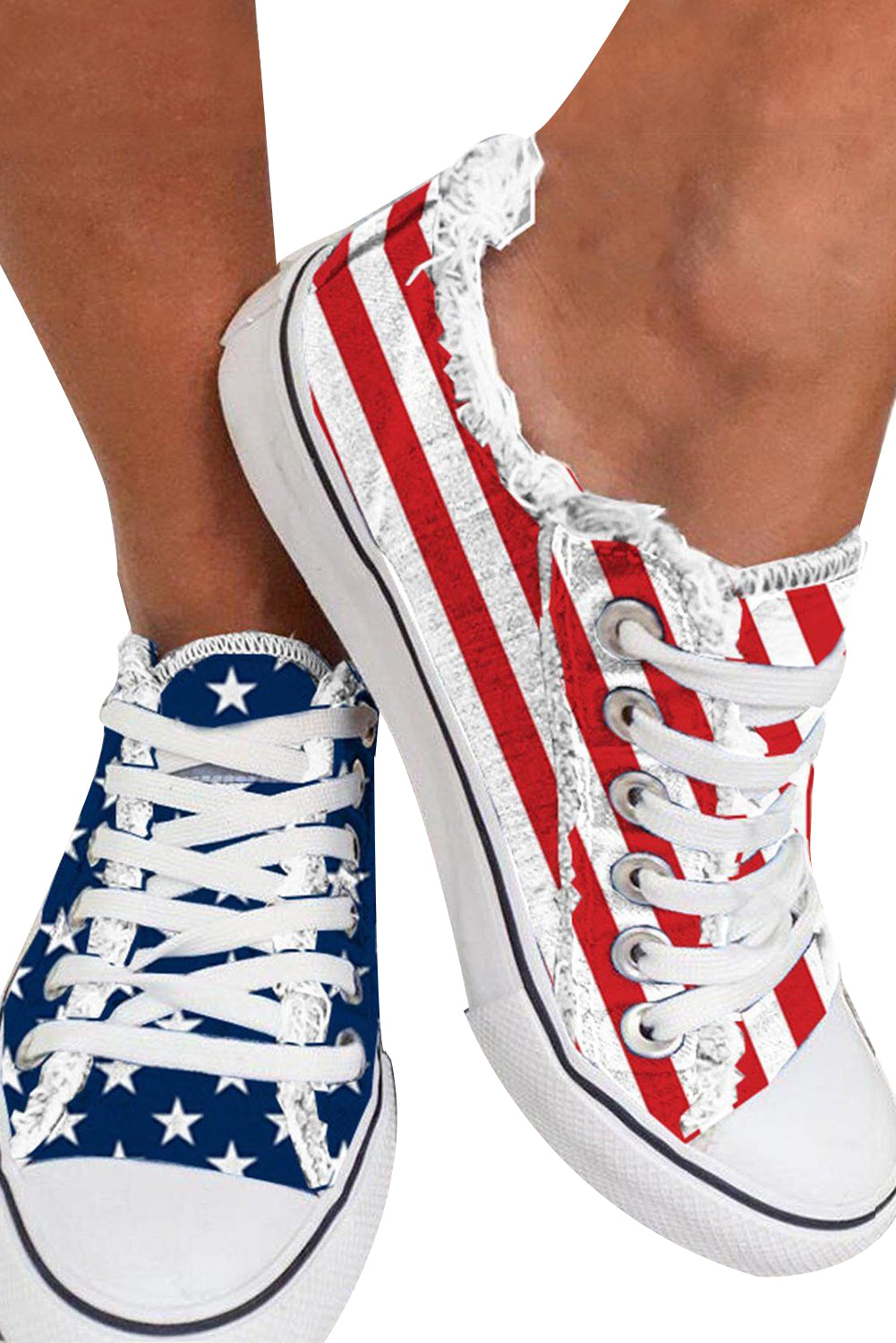 Blue American Flag Spar-up-Leinwand flache Schuhe