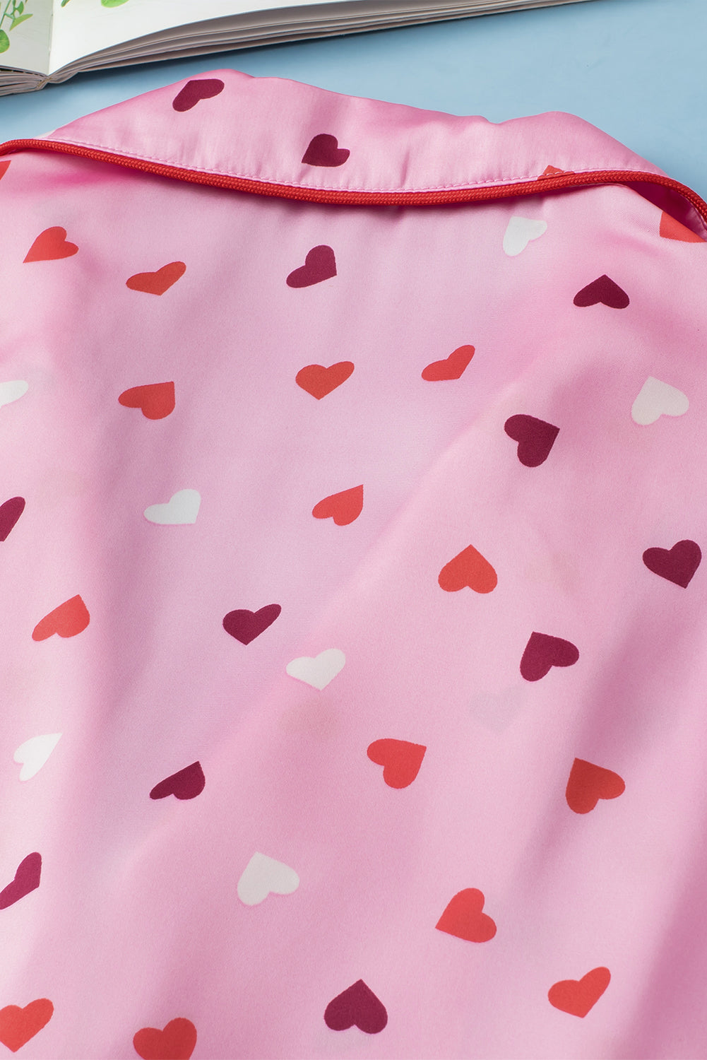 Pink Valentine Herzform Print Plus Size Nightwear