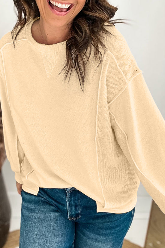 Beige and splicing beige sweatshirt