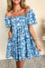 Vestido corto Babydoll azul con flores *