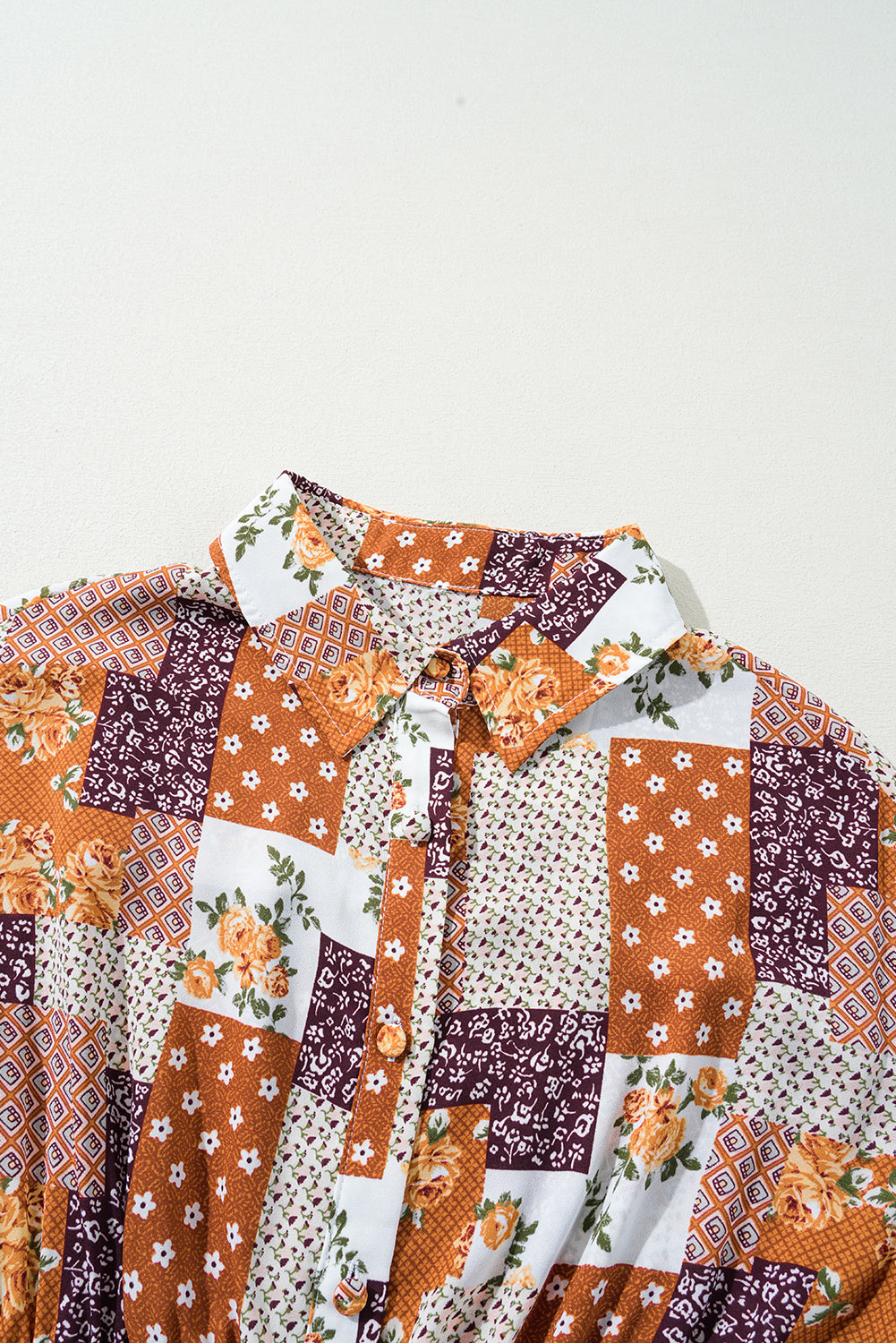 Mini-Robe Orange Flower Shirt Bohemia*