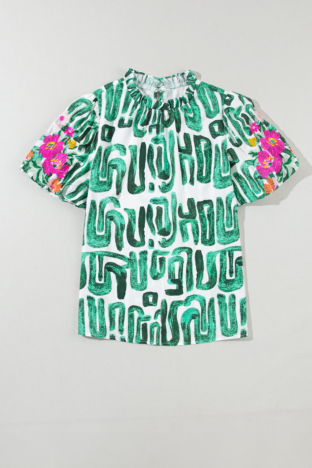 Blackish Green Print High embroidered *