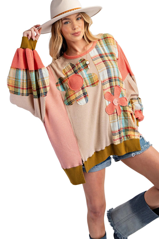 Multicolor knitted knitted checkered multicolor sweatshirt *