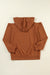 Cinnamon Exposed Seam Drawstring Off-Shoulder Hoodie