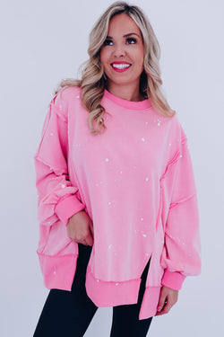 Bonbon Splash Spots Exposed Seam Loose Sweatshirt