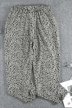 Pantalones de jogging de leopardo caqui