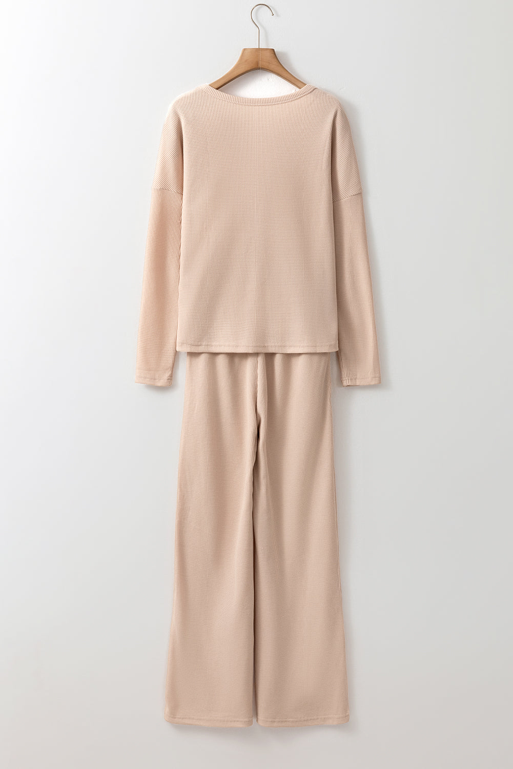 Ensemble de salon t-shirt et pantalon à manches longues texturé parchemin-A WOMAN WE LOVE