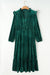 Noir velvet dress blackish velvet with flying neck and high waist, large size