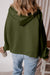 Loose-fitting half-zip hoodie with fleece-lined kangaroo pockets in moss green