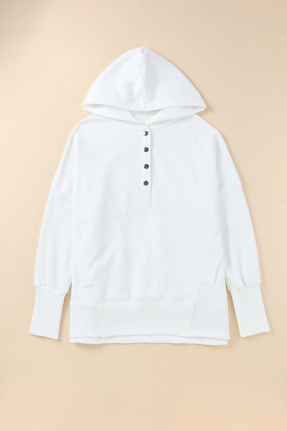 White Batwing manga en sudadera con capucha Henley