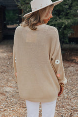 Pull ample en tricot brodé de fleurs