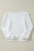 United white sweatshirt with puffy sleeves and round neck