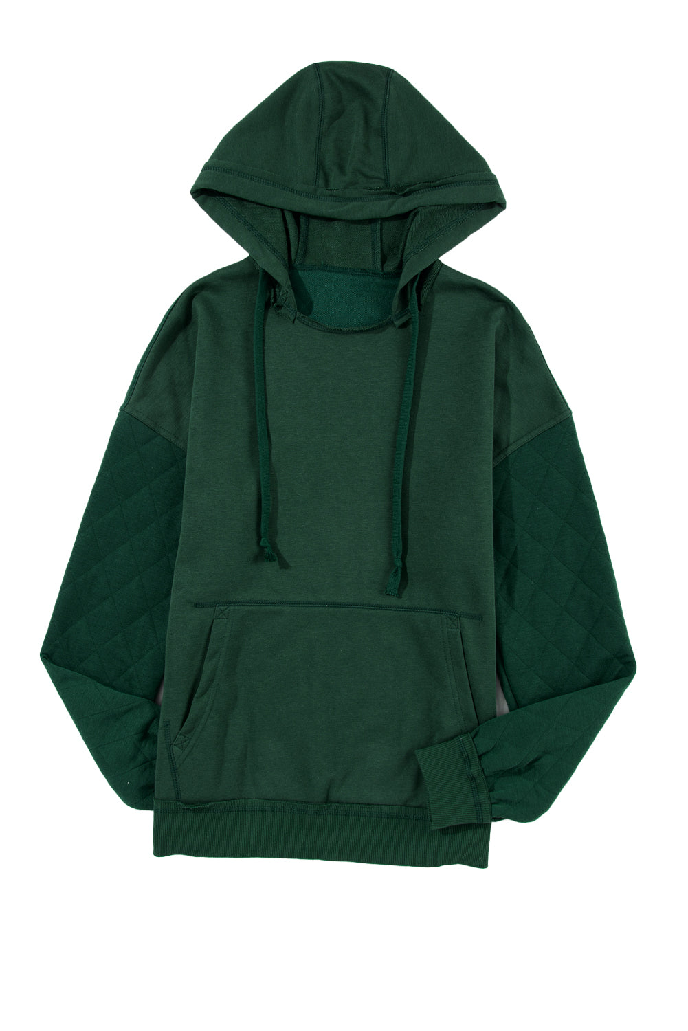 Sudadera de costura de costura expuesta de mosaico acolchado verde azulado