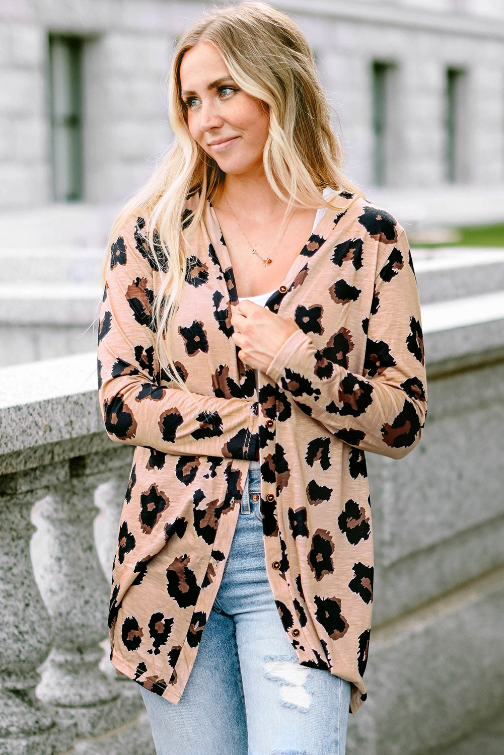 Cardigan ouvert sur le devant imprimé léopard-A WOMAN WE LOVE