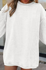 Sweat oversize en velours côtelé blanc