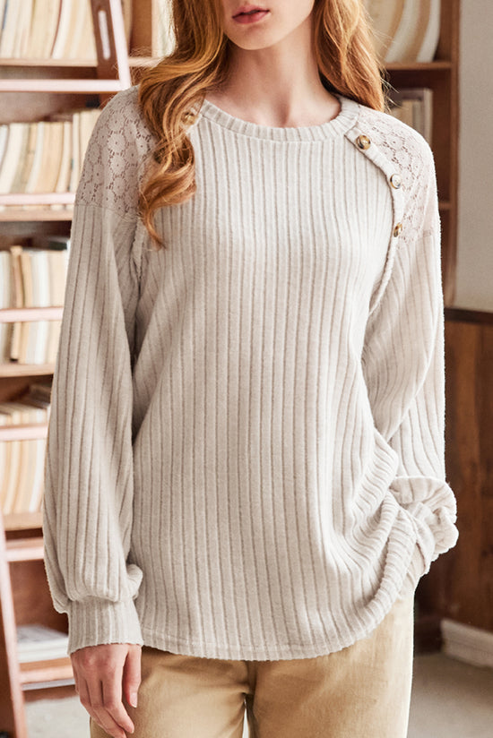 High ribbed buttoned with Raglan sleeve *