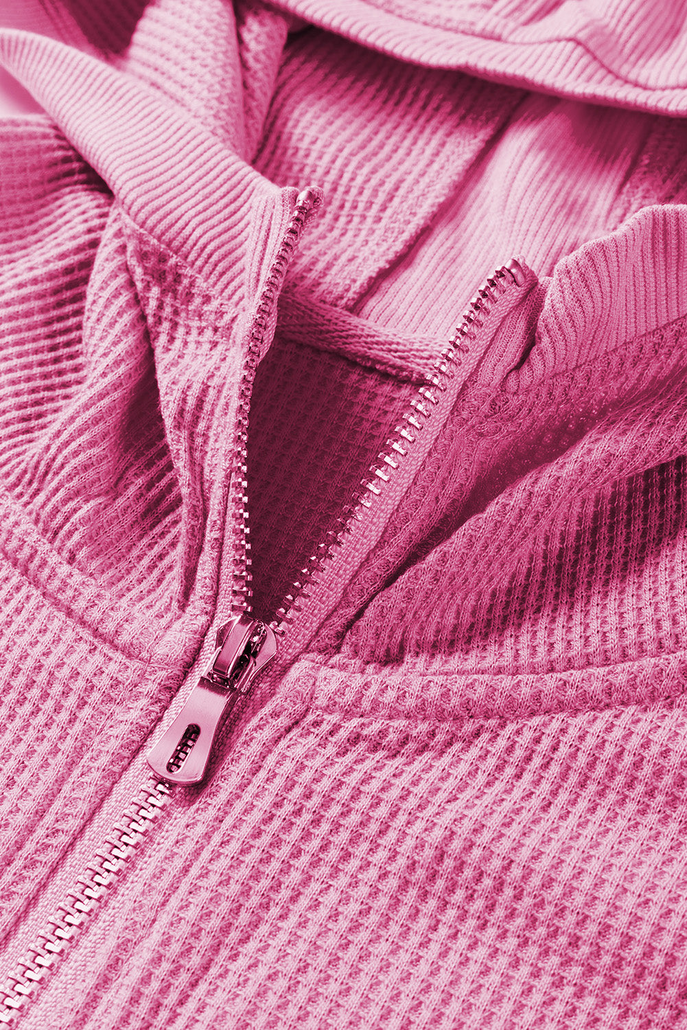 Chaqueta con capucha con cremallera completa rosa gafe termal