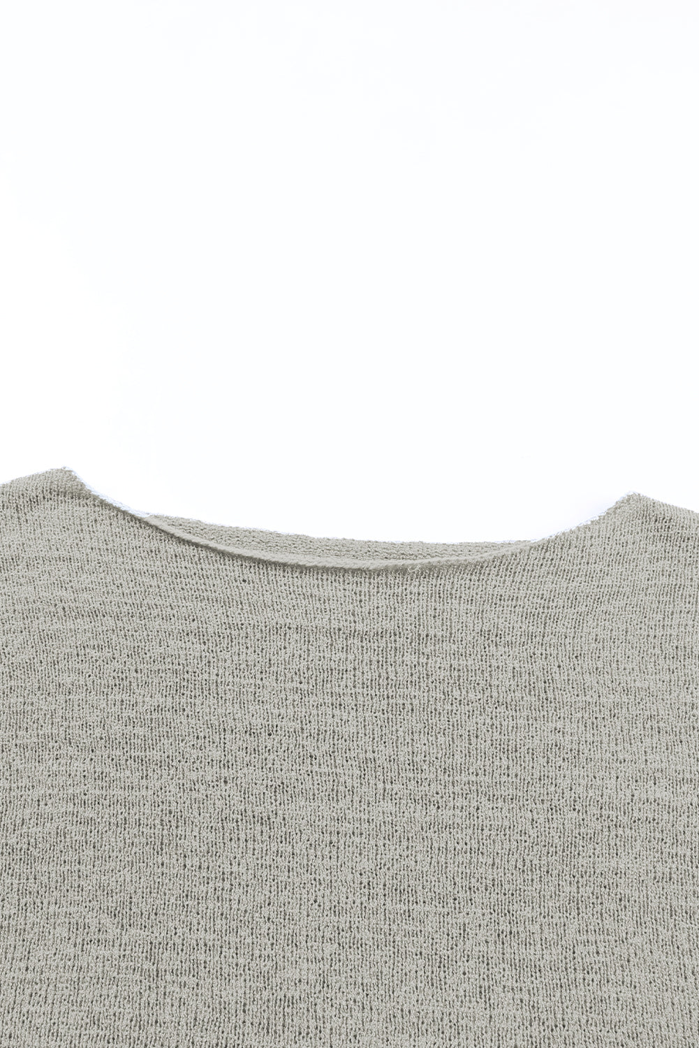 Gray Solid Drop Shoulder Pullover Sweater
