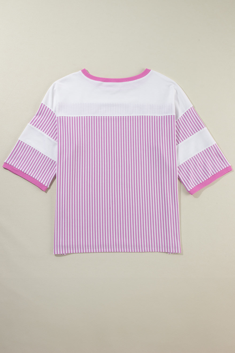 Camiseta de talla grande de manga de pulsera de chorro rosa