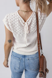 White knitted white sleeve sweater *