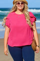 Large sleeve high pink top *