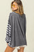 Dark gray blouse with pockets and lantern sleeves *