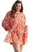 Robe mi-longue orange à imprimé floral, grande taille *