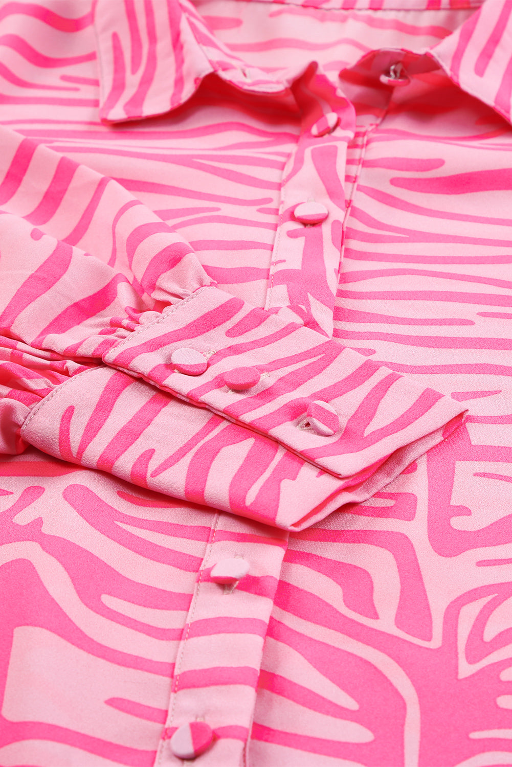 Rosa Zebra Streifen Drucklaterne -Ärmel Shirt