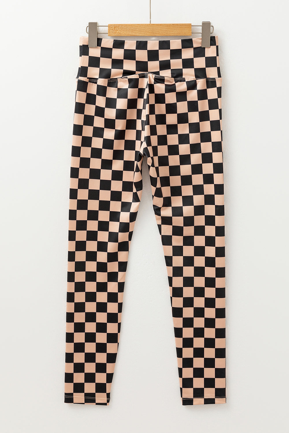 Skinny leggings high size with khaki checkered pattern *